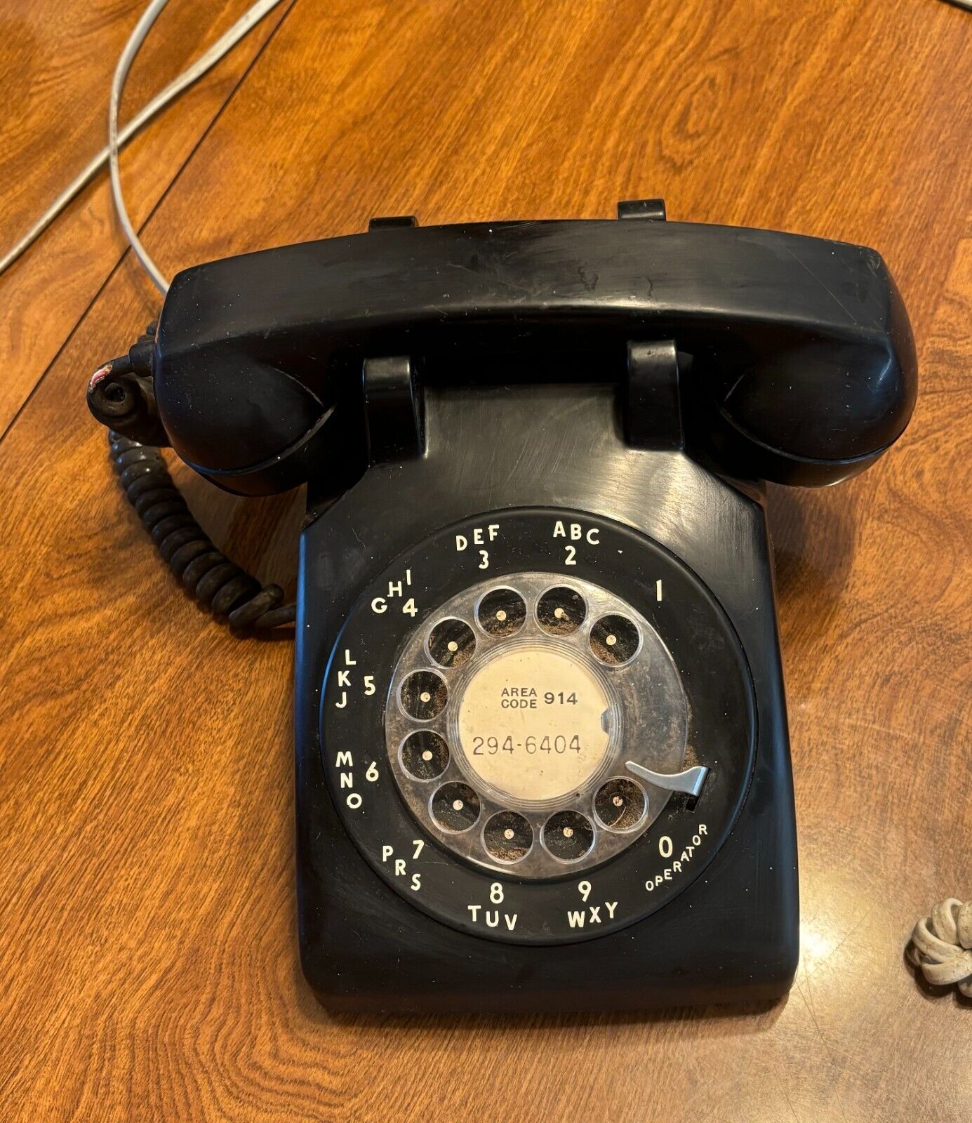 Vintage 1970's ITT black desk telephone rotary dial phone
