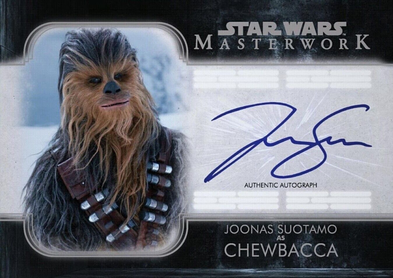 Topps Star Wars Card JOONAS SUOTAMO Authentic Auto as CHEWBACCA SIG Digital Card