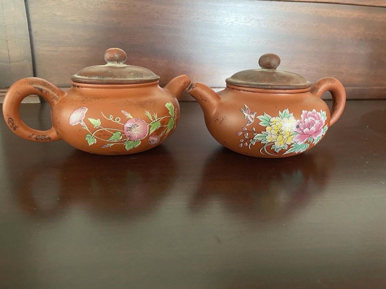 Pair of marked Yixing teapots