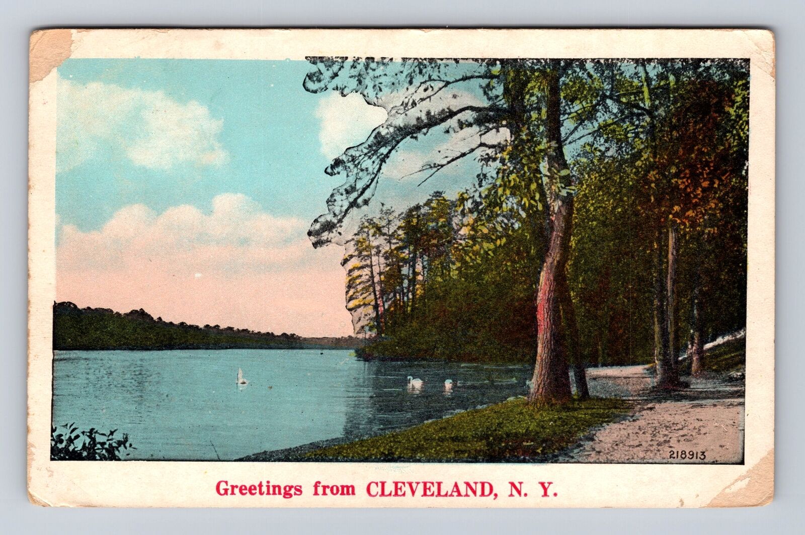 Cleveland OH-Ohio, General Greetings, Scenic Lake View, Vintage c1929 Postcard