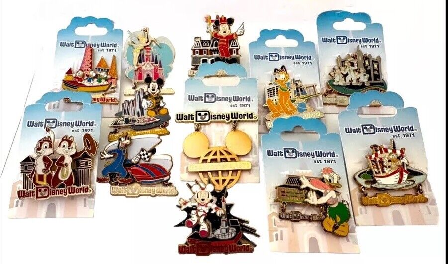 Disney WDW Retro Resort Collection Complete 12 Pin Set 2006
