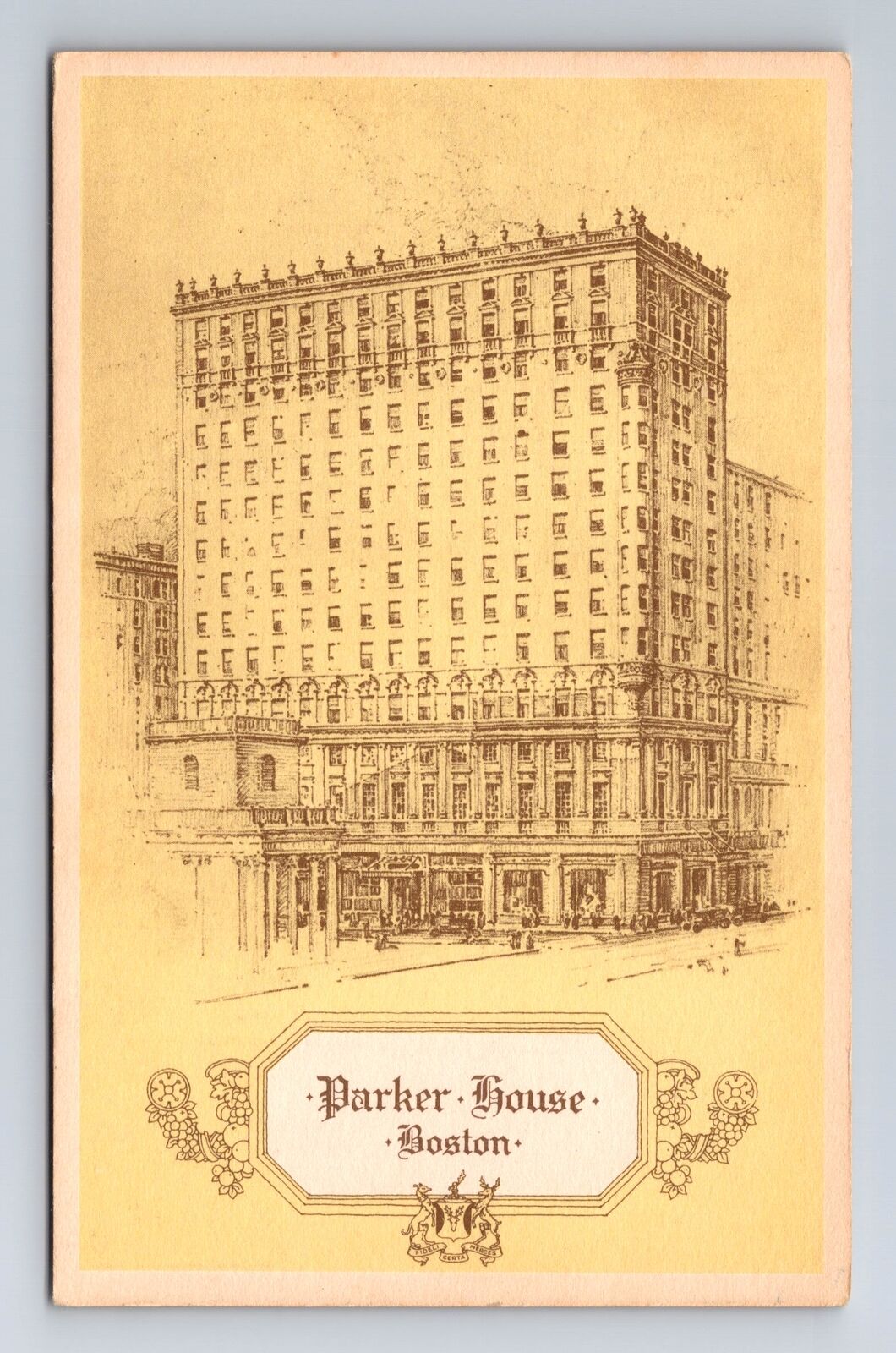 Boston MA-Massachusetts, Parker House, Advertisement, Antique, Vintage Postcard