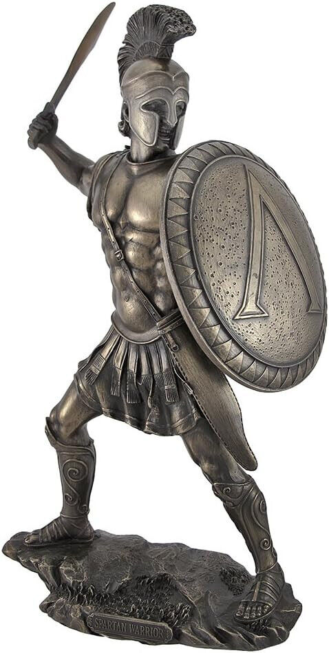 13.25 Inch Spartan Warrior With Sword and Hoplite Shield Statue Figurine 75973