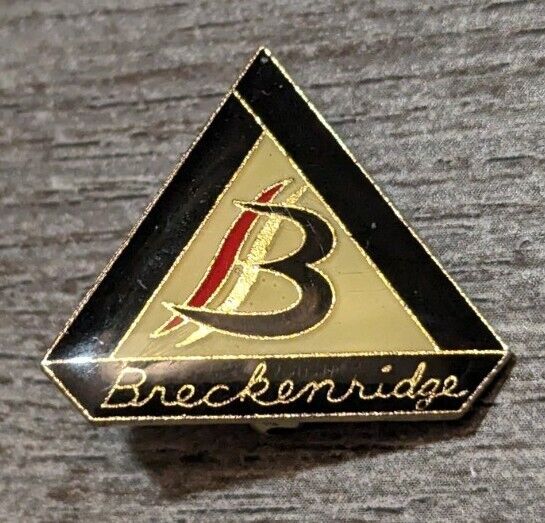 Breckenridge Mountain & Ski Resort Colorado Vintage Triangle Pinback Lapel Pin