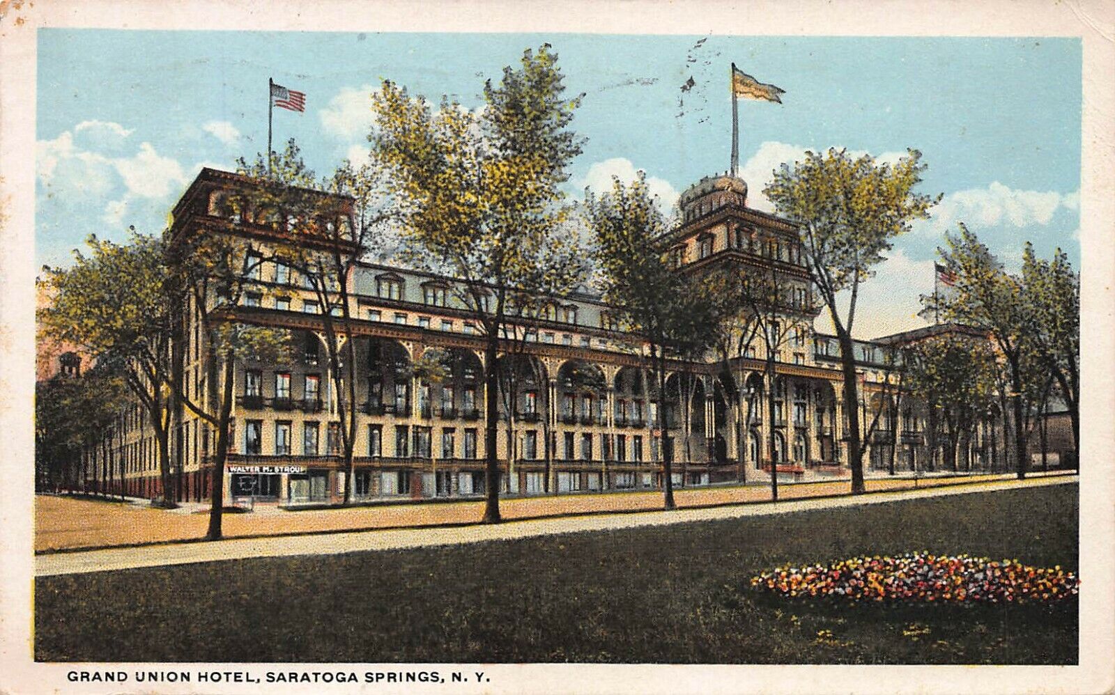 Grand Union Hotel, Saratoga Springs, N.Y., Early Postcard, Used in 1920
