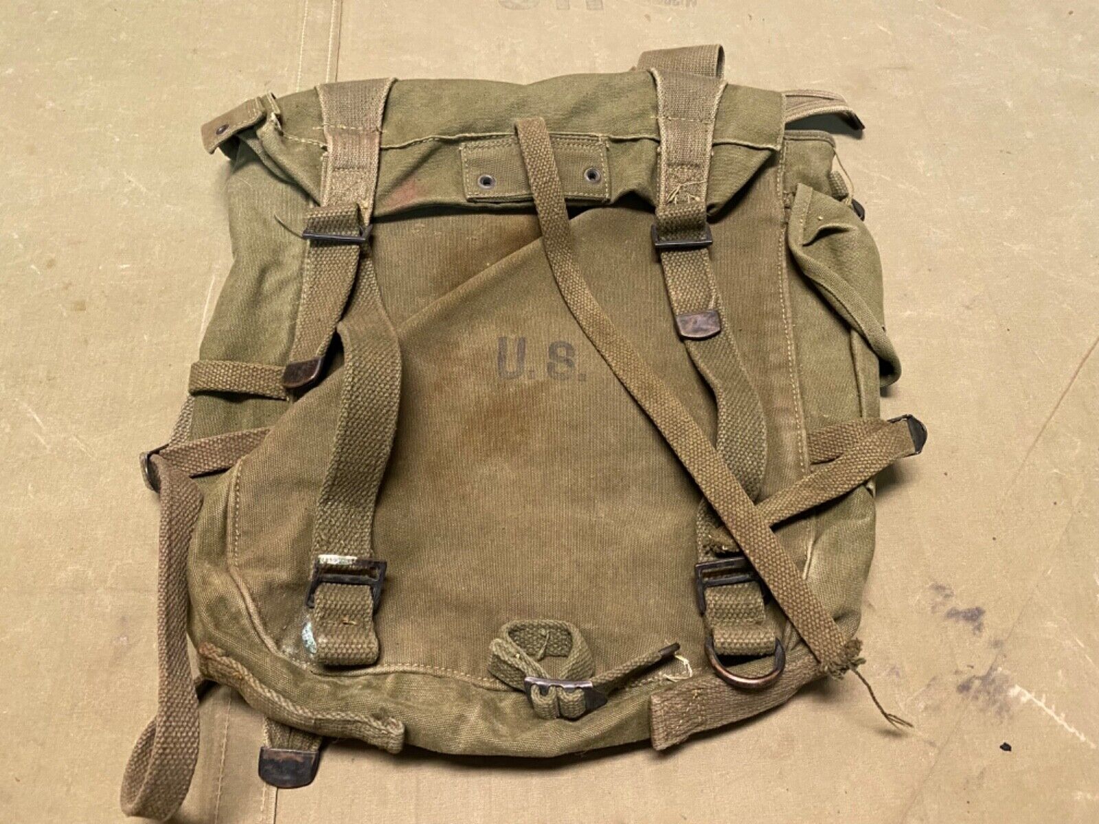 ORIGINAL POST WWII US ARMY INFANTRY M1945 UPPER COMBAT FIELD PACK-OD#7, 1951