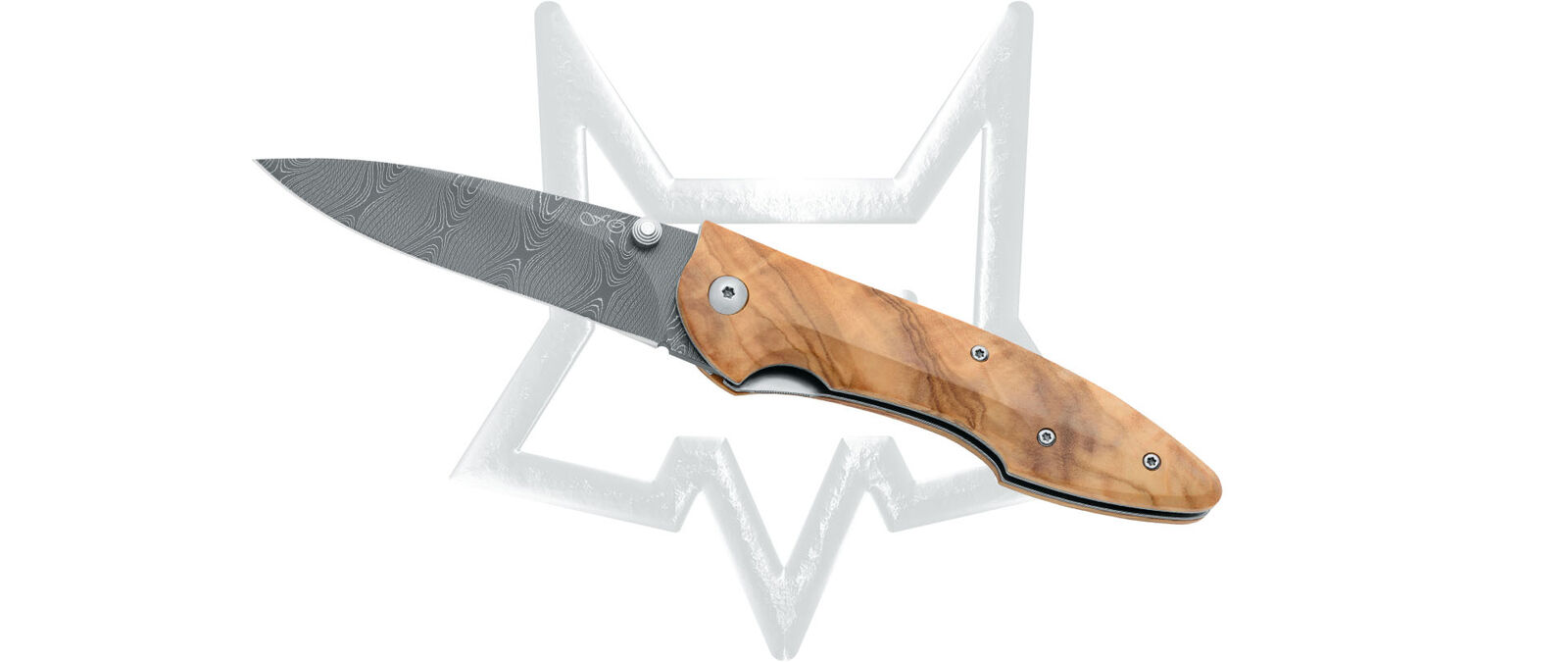 Fox Knives 456/2DOL Liner Lock 456-2DOL Stainless Damasteel Olive Wood