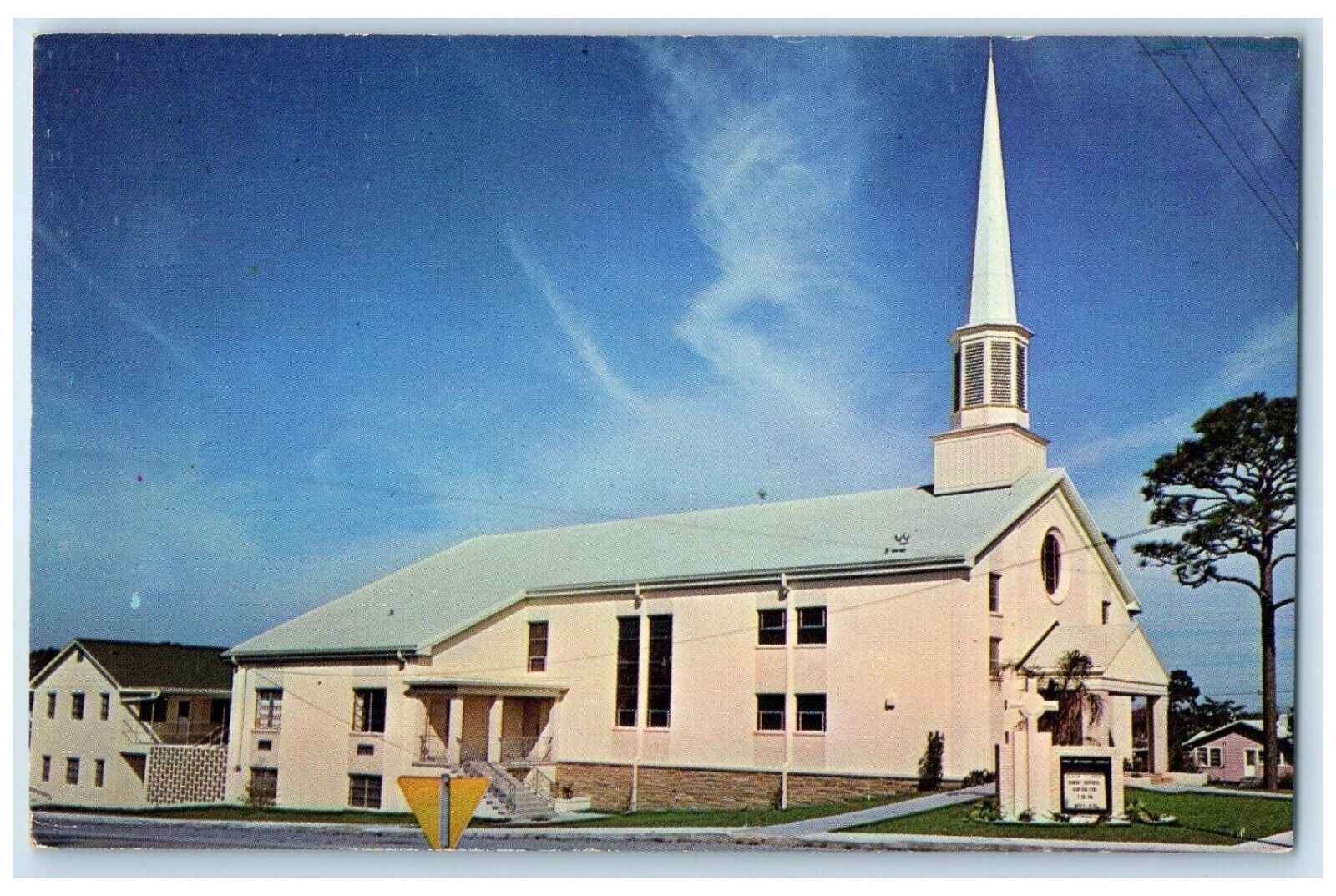 c1960 First Methodist Church Chapel Exterior New Port Richey Florida FL Postcard