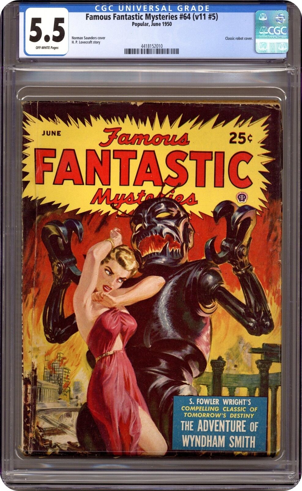 Famous Fantastic Mysteries Pulp Jun 1950 Vol. 11 #5 CGC 5.5 4418152010