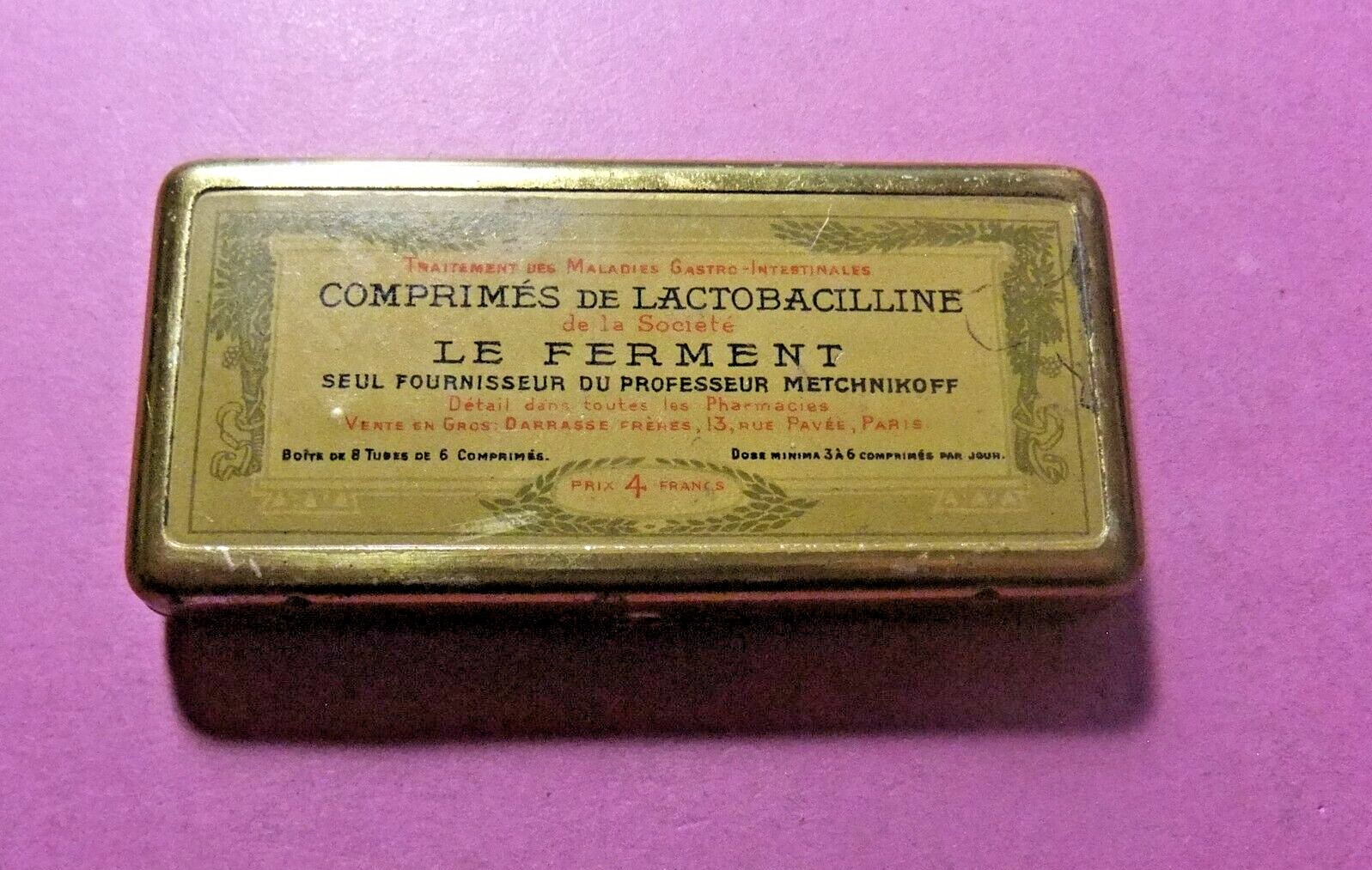 Vintage French Pharmaceuticals Metal Box - in Great Condition