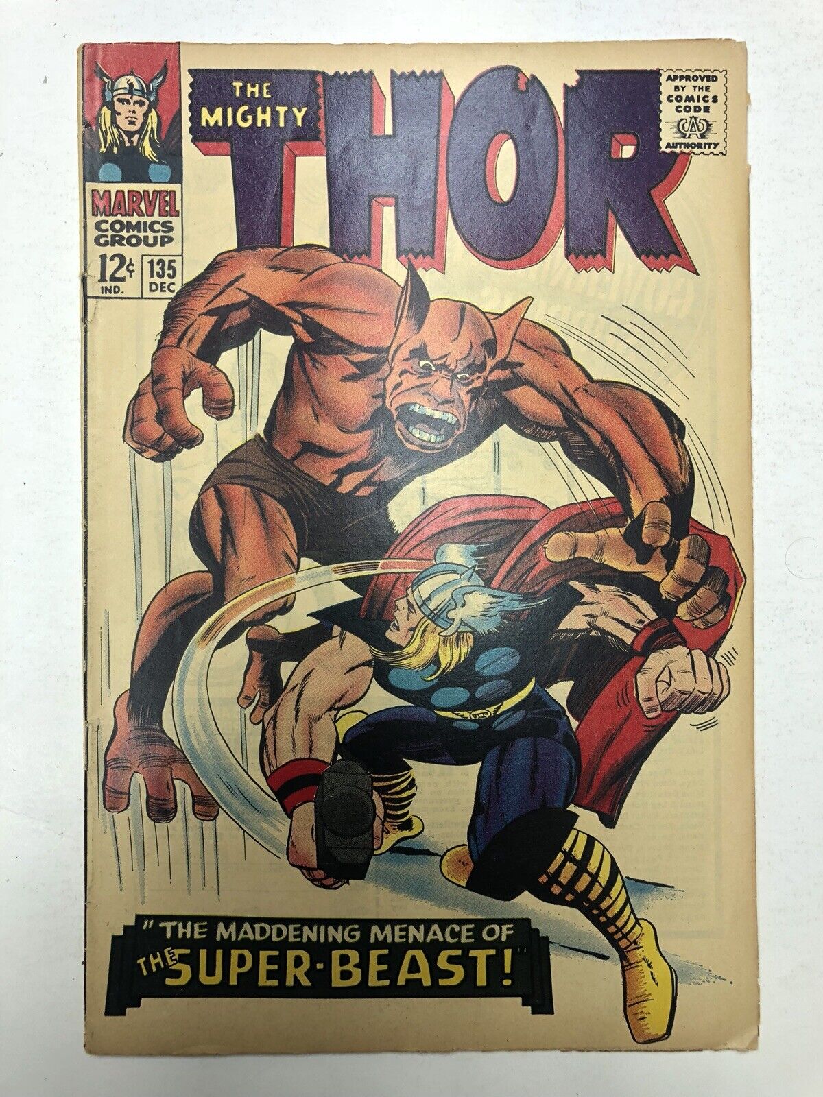 THOR #135 FN+ KEY ORIGIN HIGH EVOLUTIONARY 1st Calls Hammer Mjolnir 1966 Marvel