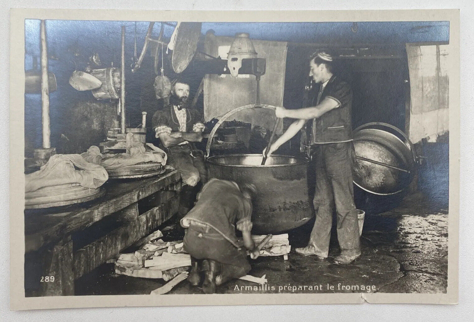 Postcard France Armaillis Preparing The Cheese RPPC Unused