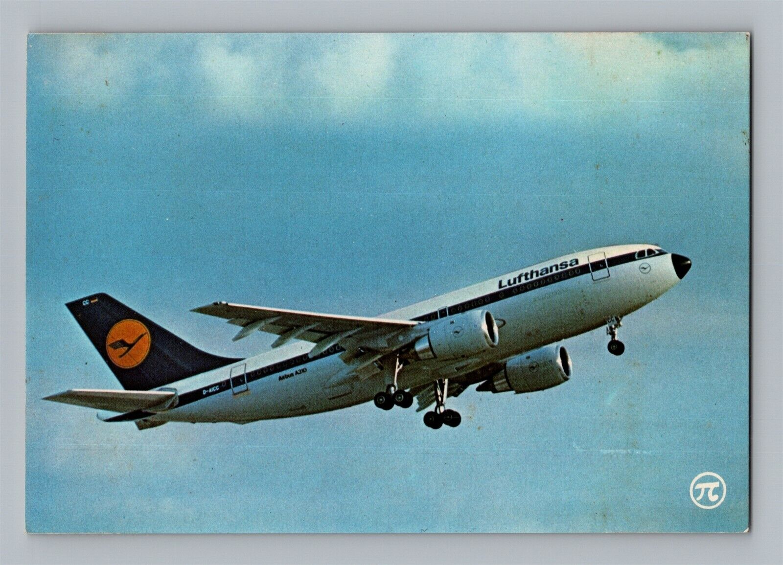 Aviation Airplane Postcard Lufthansa Airlines Airbus A310 Take Off Landing P5