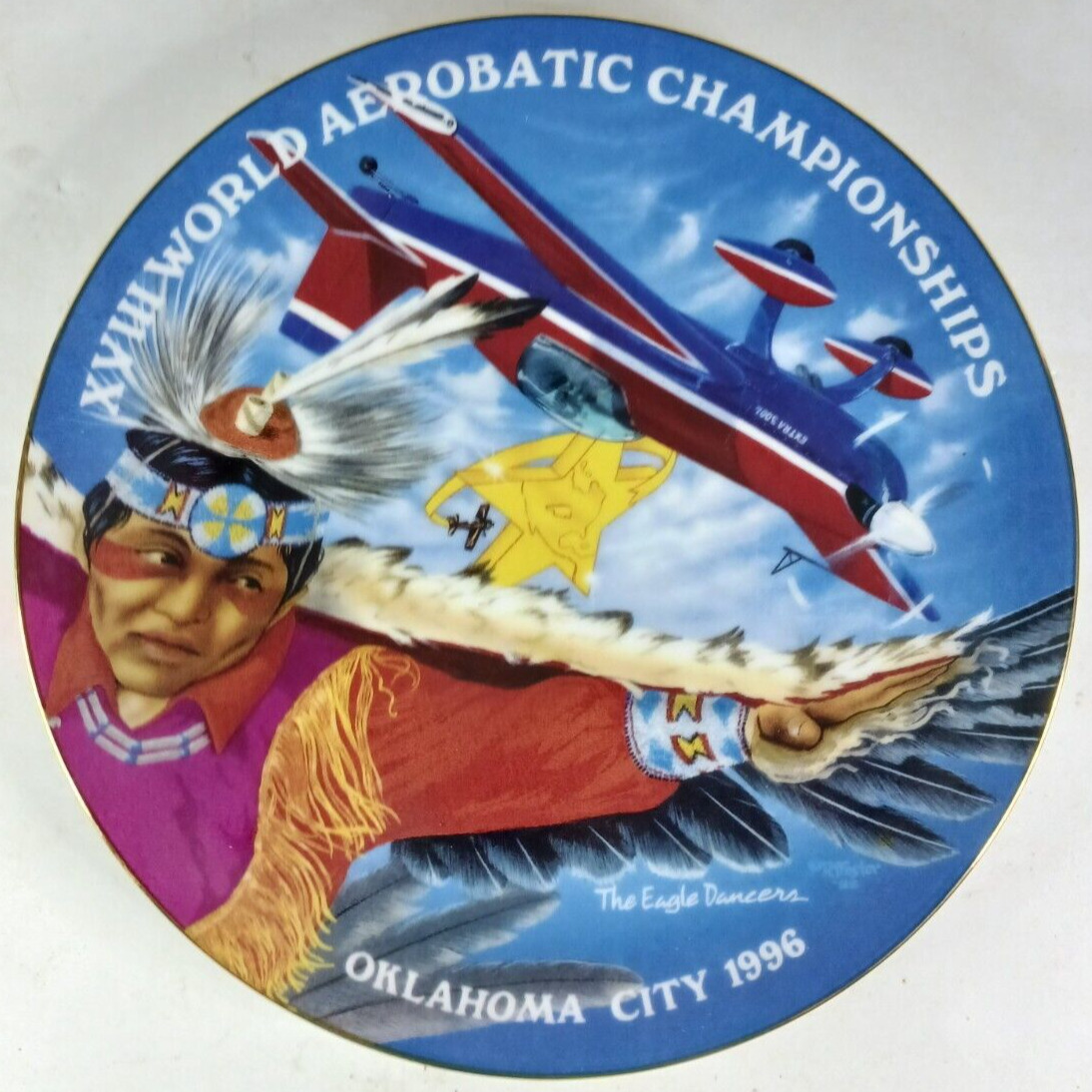 18th World Aerobatic Championships Collectors Plate Oklahoma City 1996 Vintage