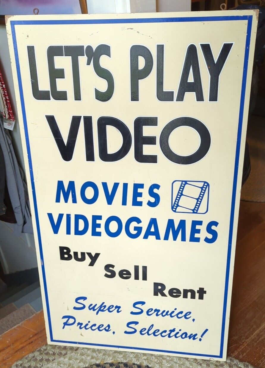 Giant Wooden Video Games Movies Advertising Shop Store Hanging Sign Wall Art