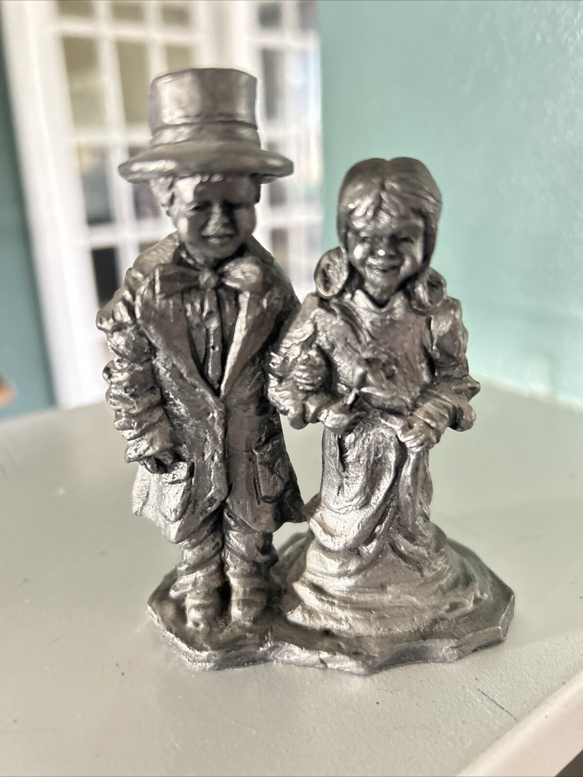 Michael MA Ricker Signed Numbered  Pewter Figurine Boy Girl Kids Dress Up Couple