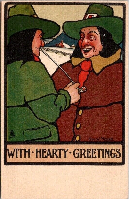 1910s TUCK\'S Artist-Signed GEO. W MASON Postcard Thanksgiving \