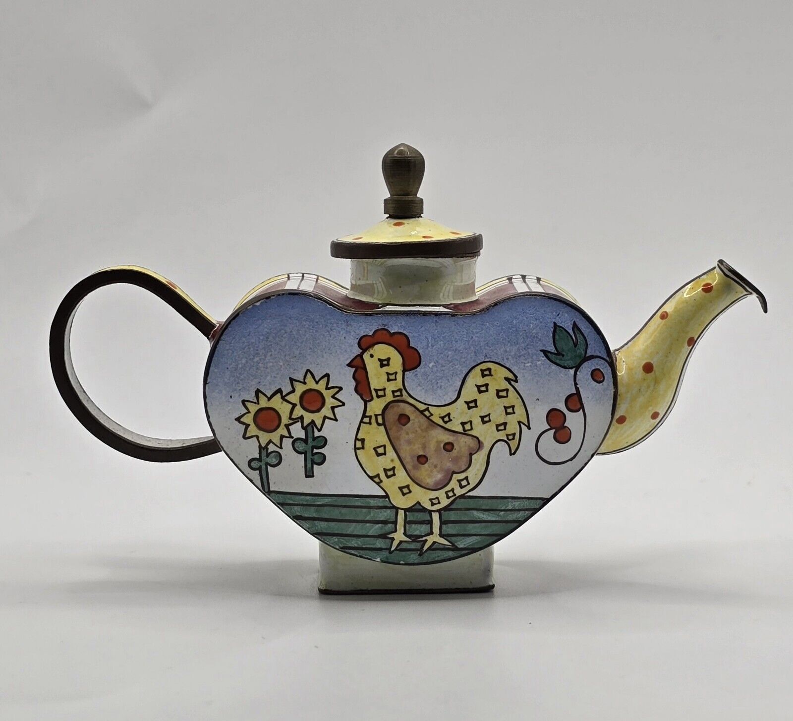 Kelvin Chen Mini Chicken Teapot \'99 Hard To Find Pattern *READ Please
