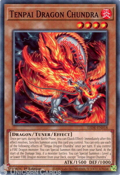LEDE-EN018 Tenpai Dragon Chundra : Common 1st Edition YuGiOh Card