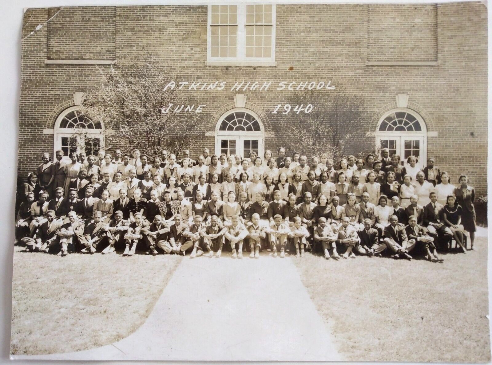 Original 1940 Sepia Photo ~ Atkins African American High School Winston-Salem NC