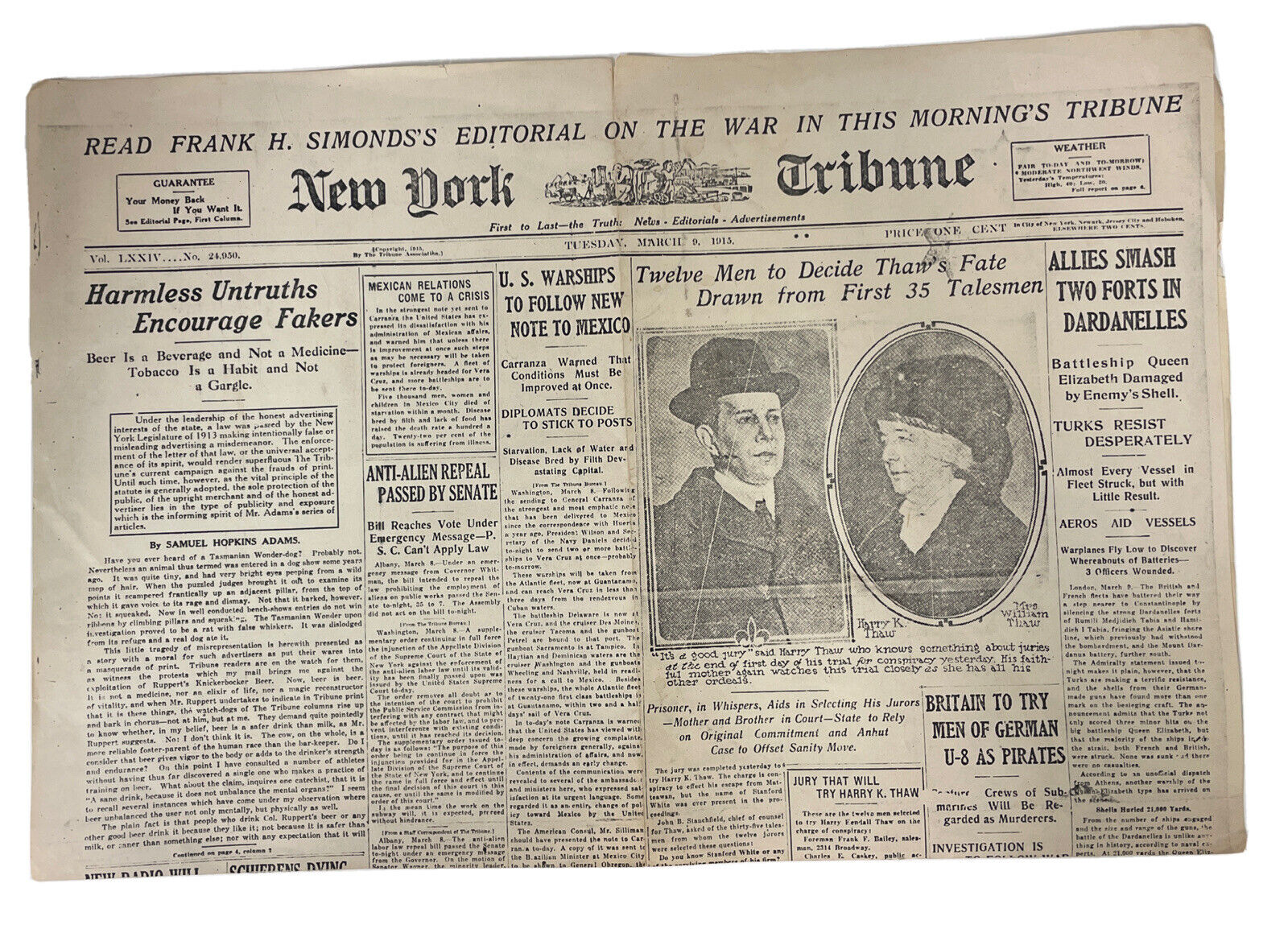 New York Tribune | March 1915 Newspaper