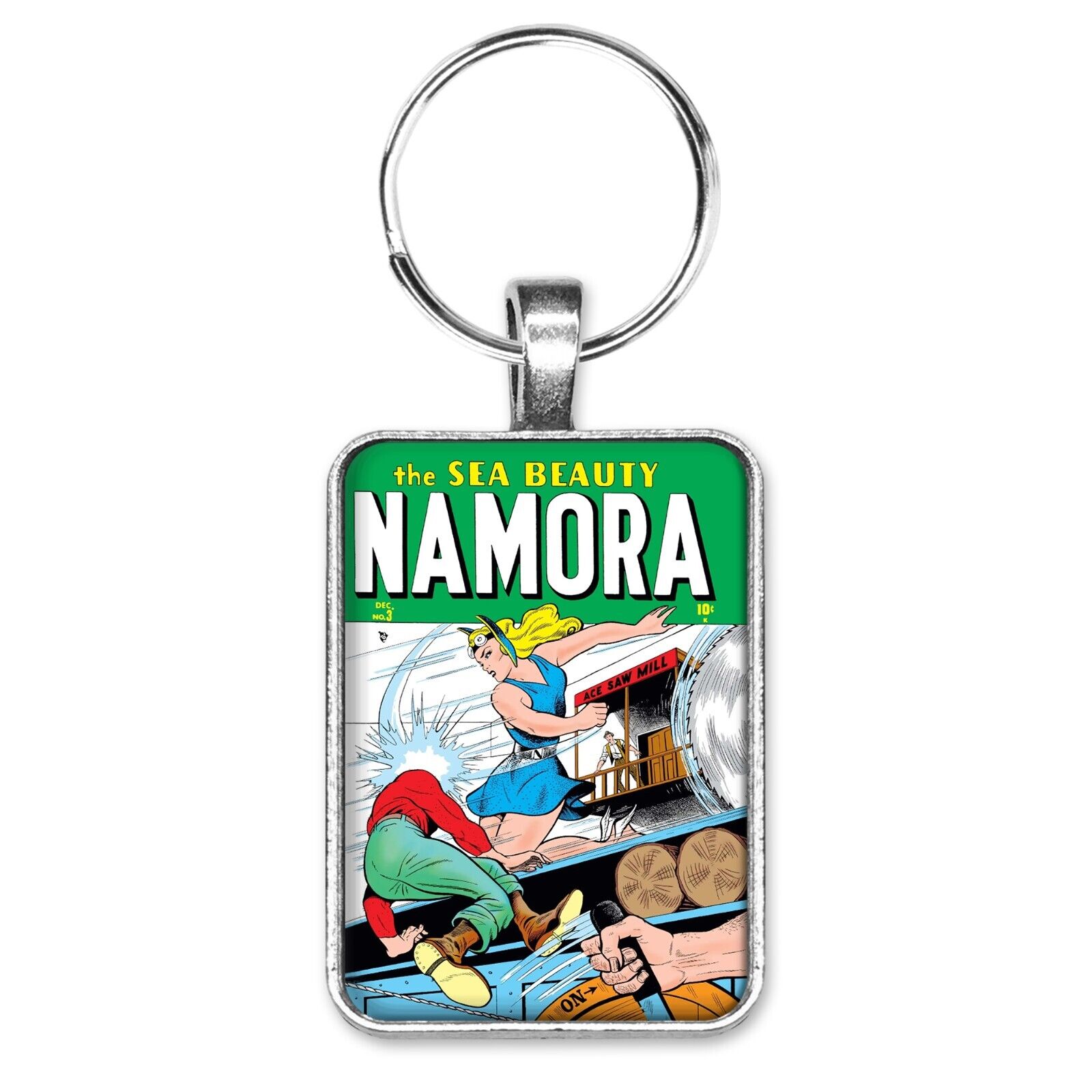Namora the Sea Beauty #3 Cover Key Ring or Necklace Classic Comic Book Jewelry