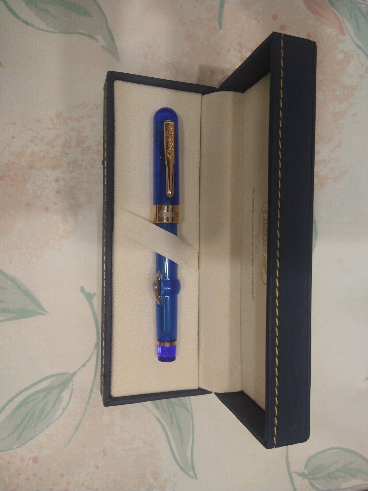 Conklin Mark Twain Demo Crescent Limited Edition Blue w/Rose Gold Fountain Pen 