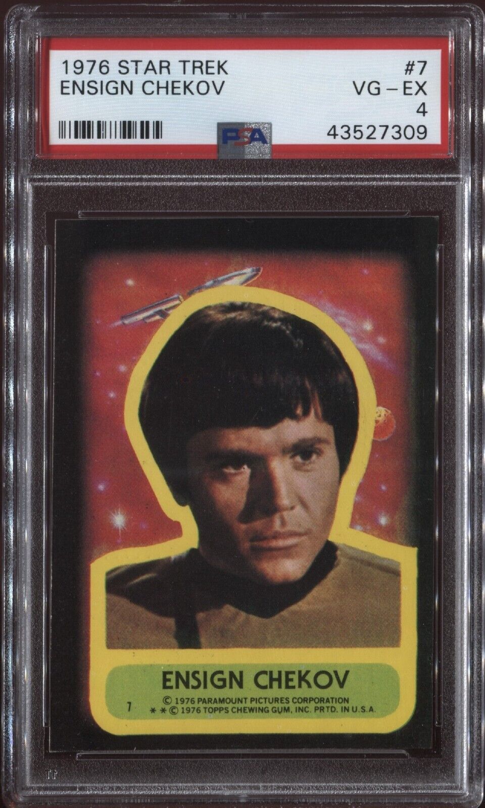 1976 Topps Star Trek Stickers Ensign Chekov #7 PSA 4