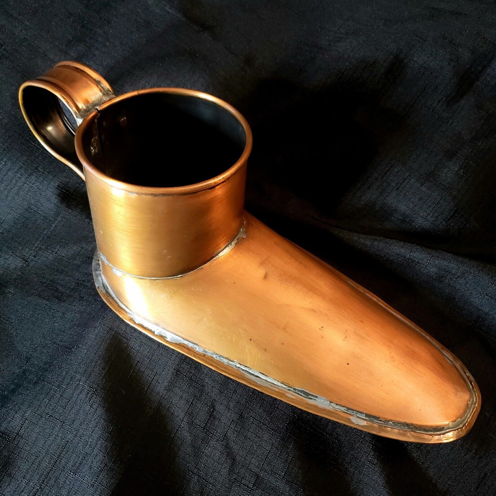 Antique 1700-1800s Georgian English Tavern Copper Boot Ale Muller Warmer England