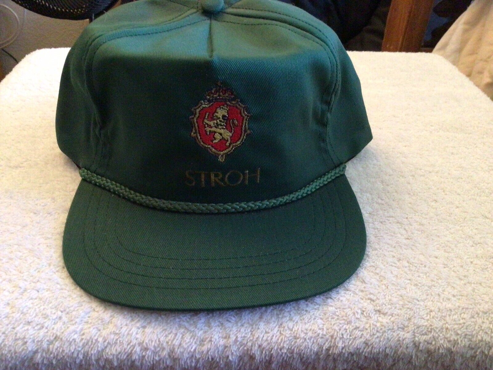 Vintage Stroh's Beer Trucker Style Strap back Hat 80s USA Made BNWOT