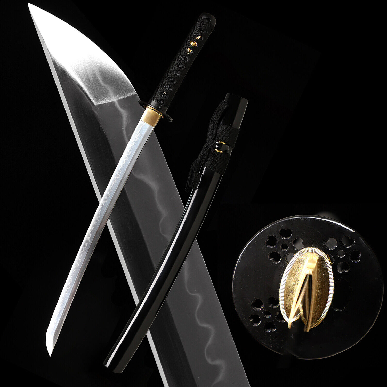 30\'\' Japanese Sword Samurai Wakizashi Katana Sharp Clay Tempered T10 Steel Blade