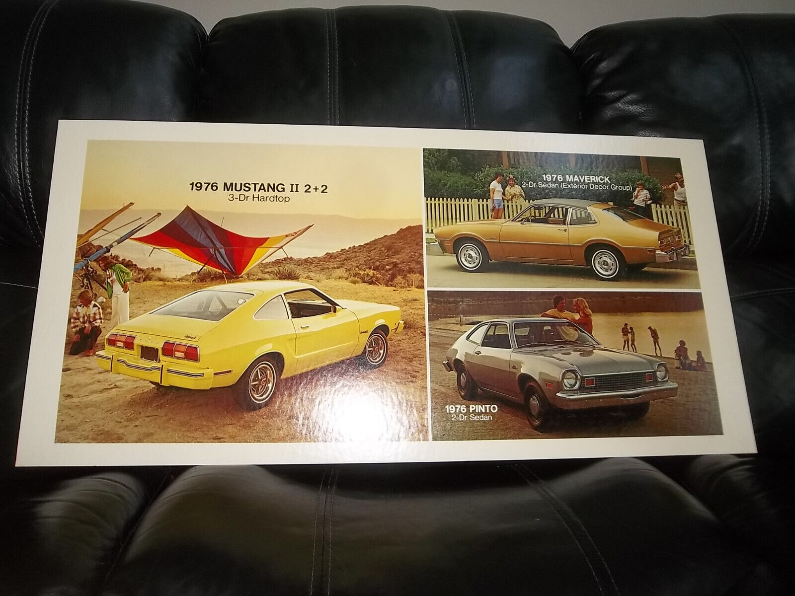 vintage 1976 oem ford mustang,maverick,pinto showroom poster cardboard