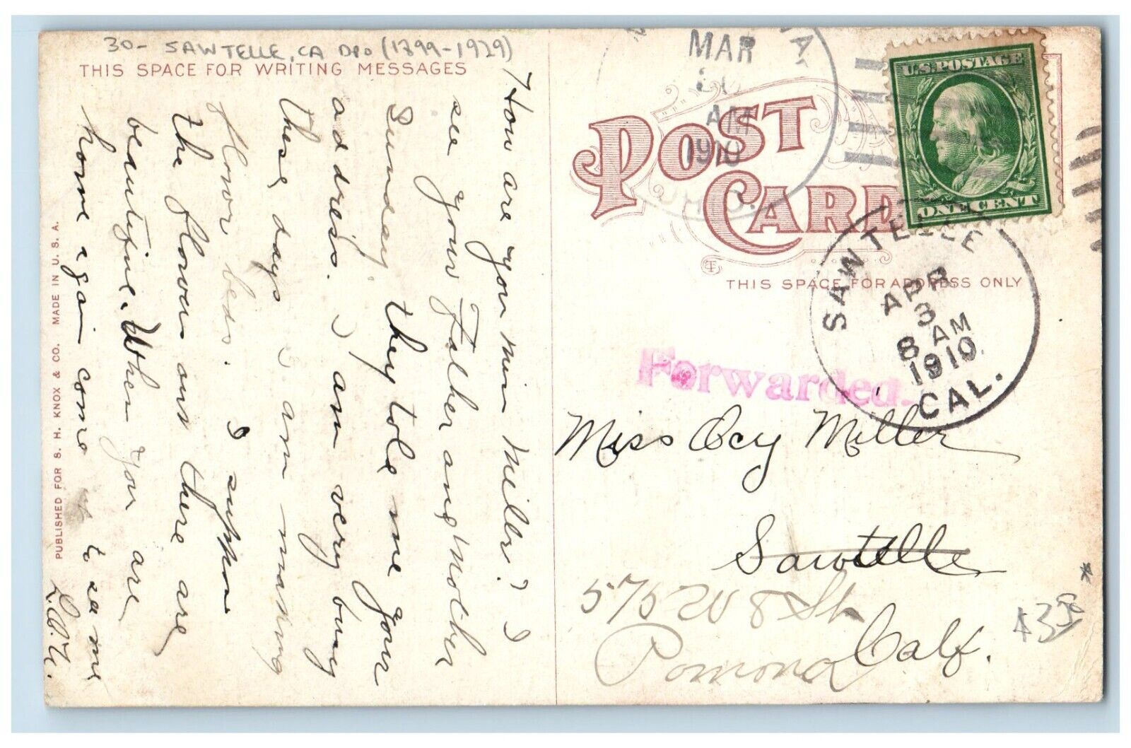 DPO (1899-1929) Sawtelle CA Postcard Lucas County Court House Toledo OH 1910