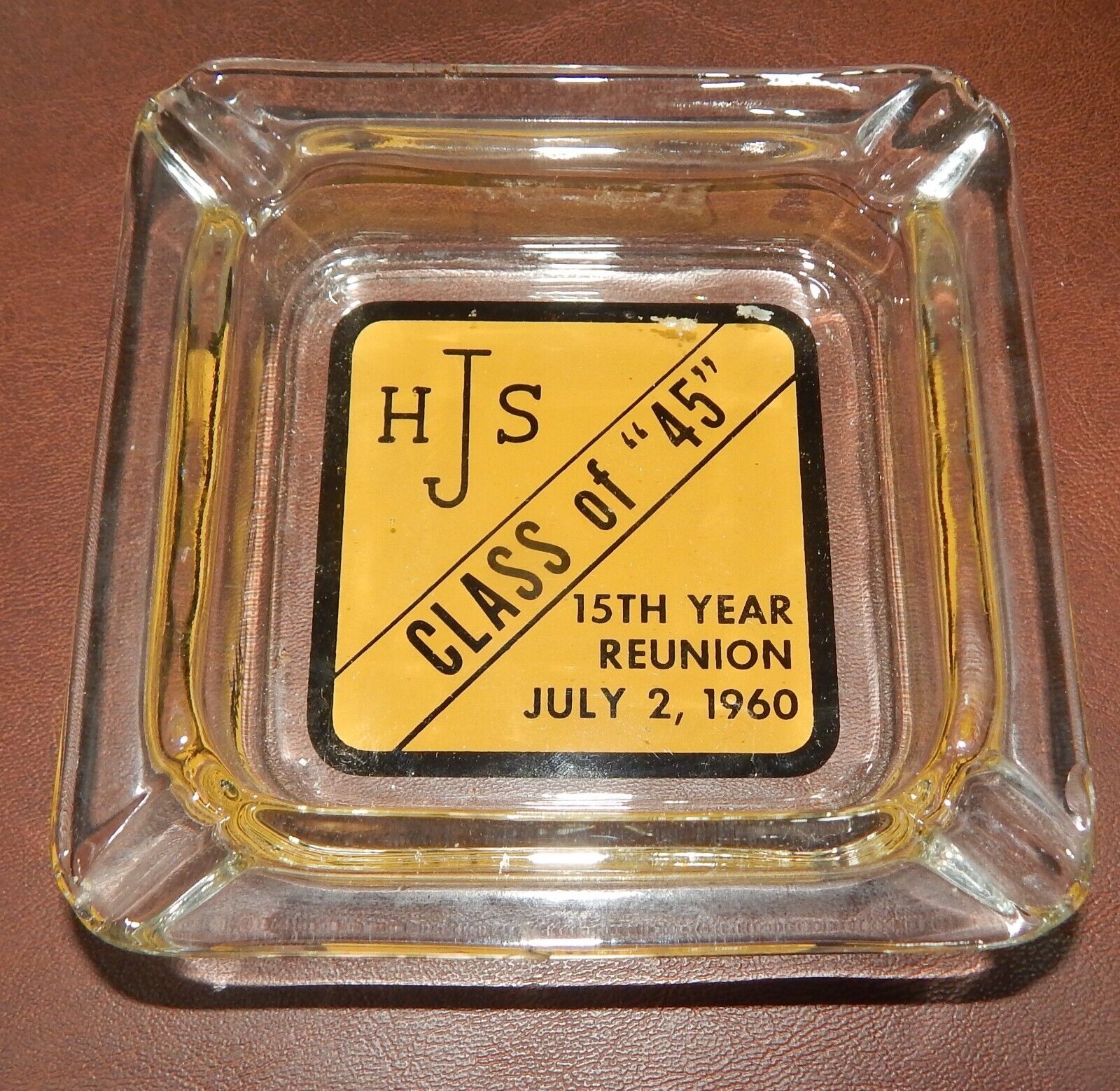 Jasper Indiana Class of 1945 Glass Keepsake Ashtray