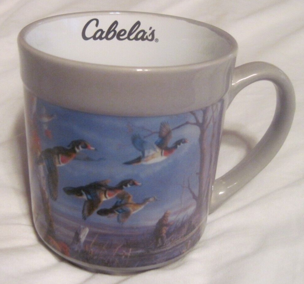 Cabela's Duck Hunting Large Ceramic Coffee Mug Cup Terry Doughty Artist RARE EUC
