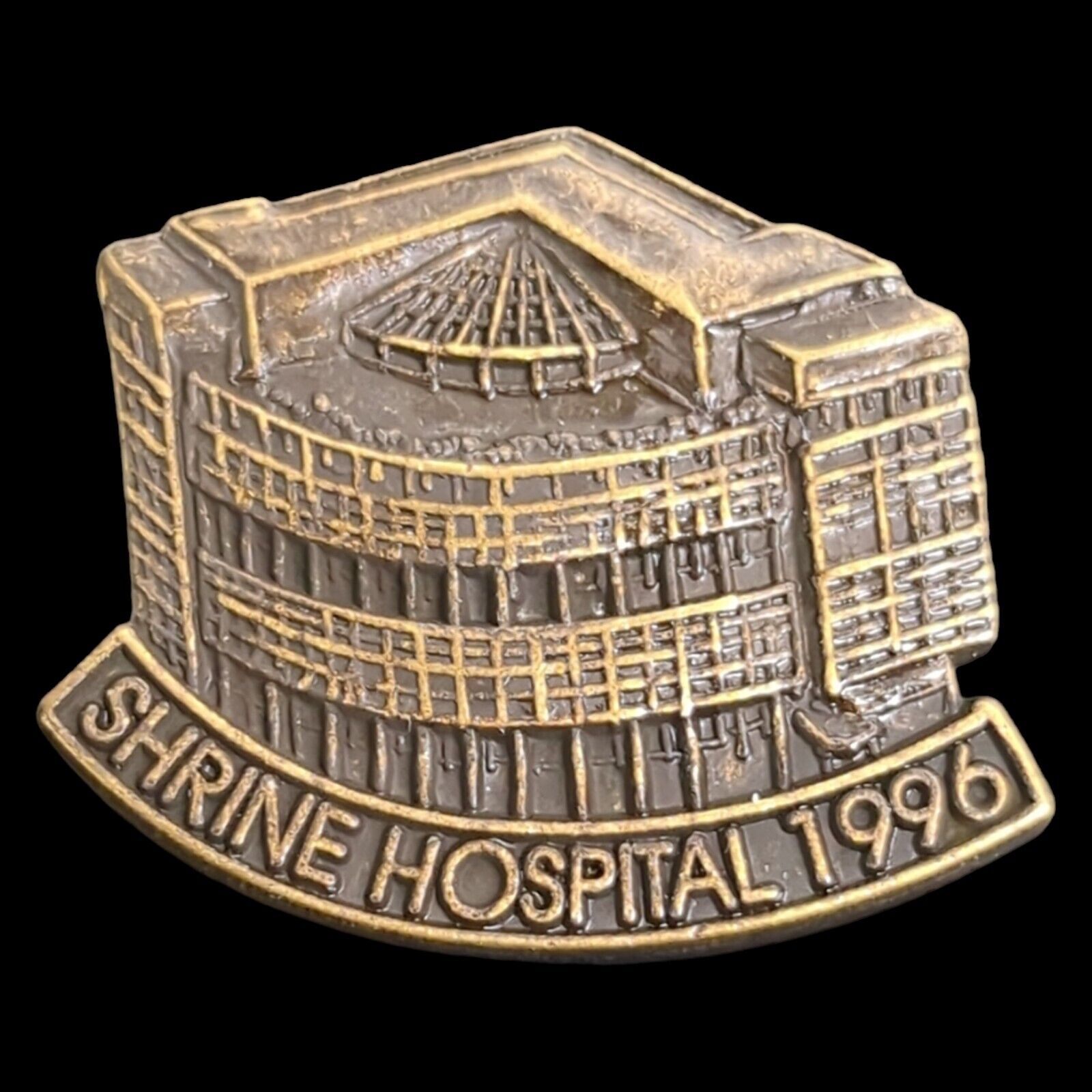 Vintage 1996 Shrine Hospital Lapel Hat Pin Building Medical Doctor Collectible