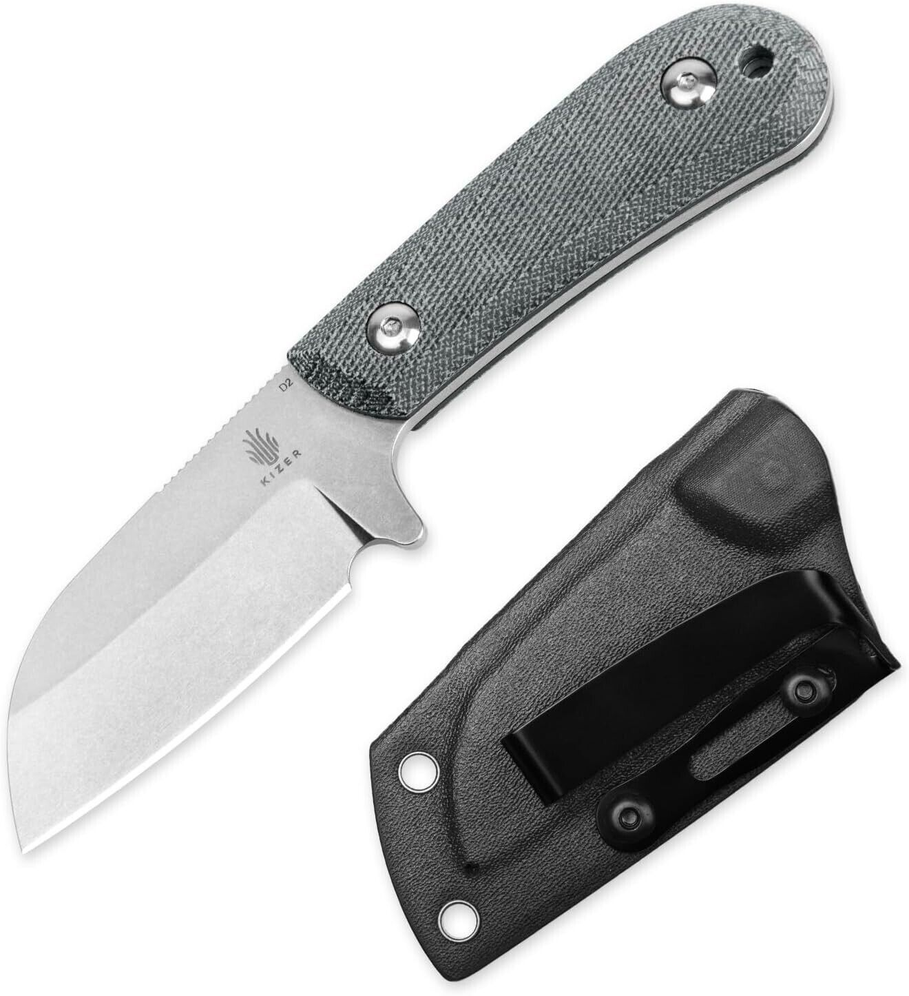 Kizer Knife Deckhand D2 Compact Fixed Blade G10+Micarta Handle 1062A1