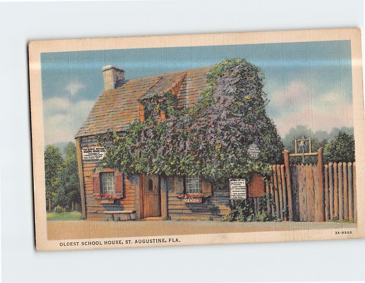 Postcard Oldest School House St. Augustine Florida USA