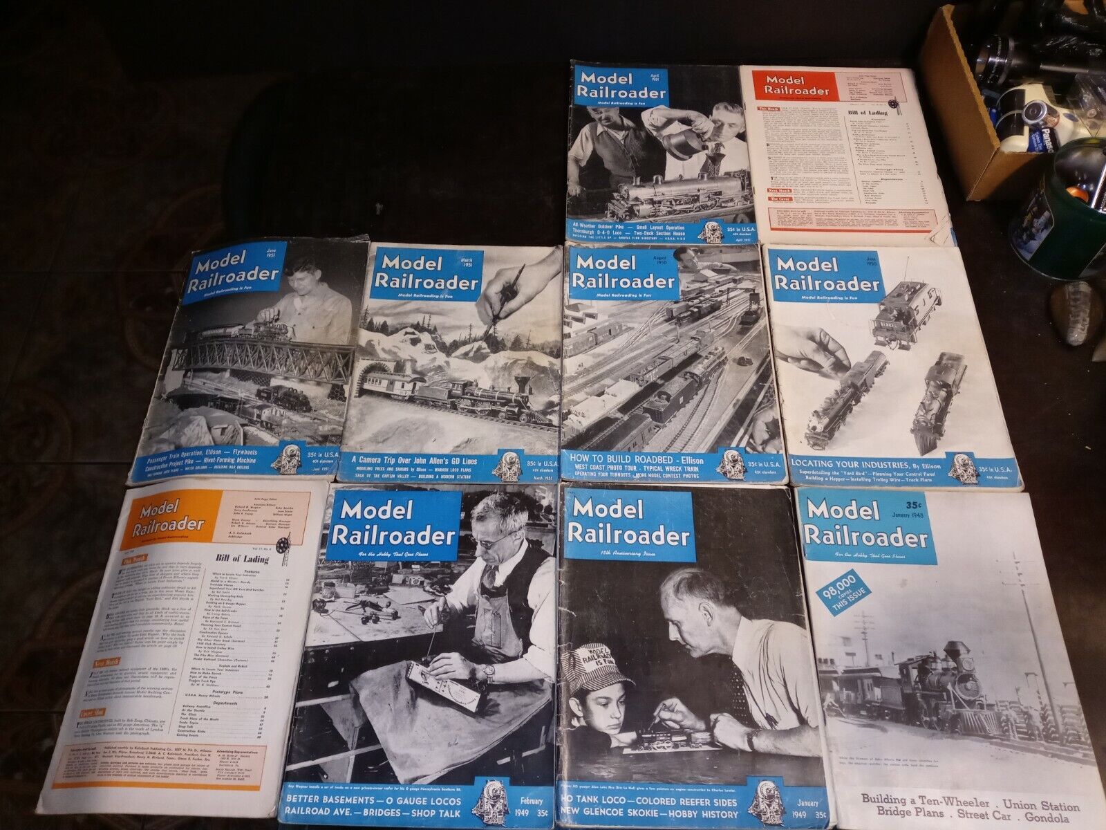 Model Railroader Magazine Lot of 10 Magazines 1948-1951