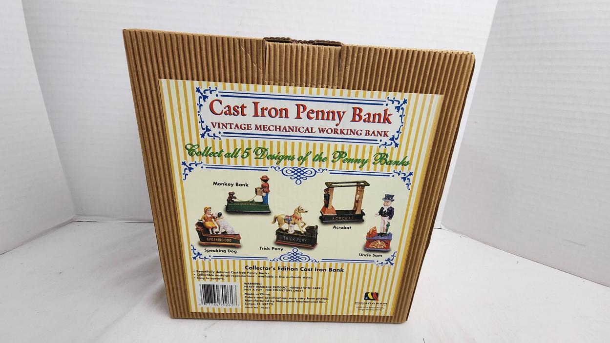 Monogram International Speaking Dog Collector's Edition Cast Iron Penny Bank