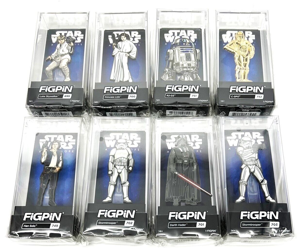 FiGPiN Star Wars A new Hope #699 #700 #701 #702 #703 #749 #751 # 752 Set of 8