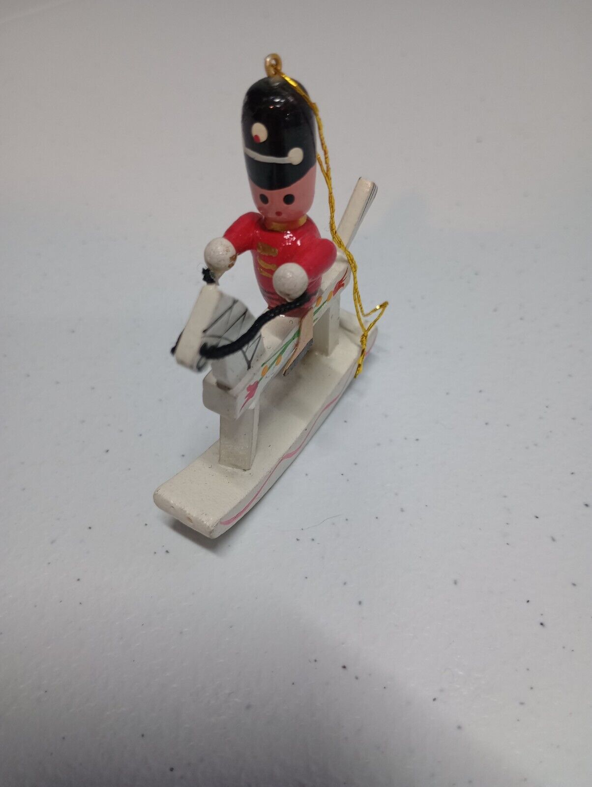 Vintage German Rocking Horse Toy Soldier Christmas Ornament