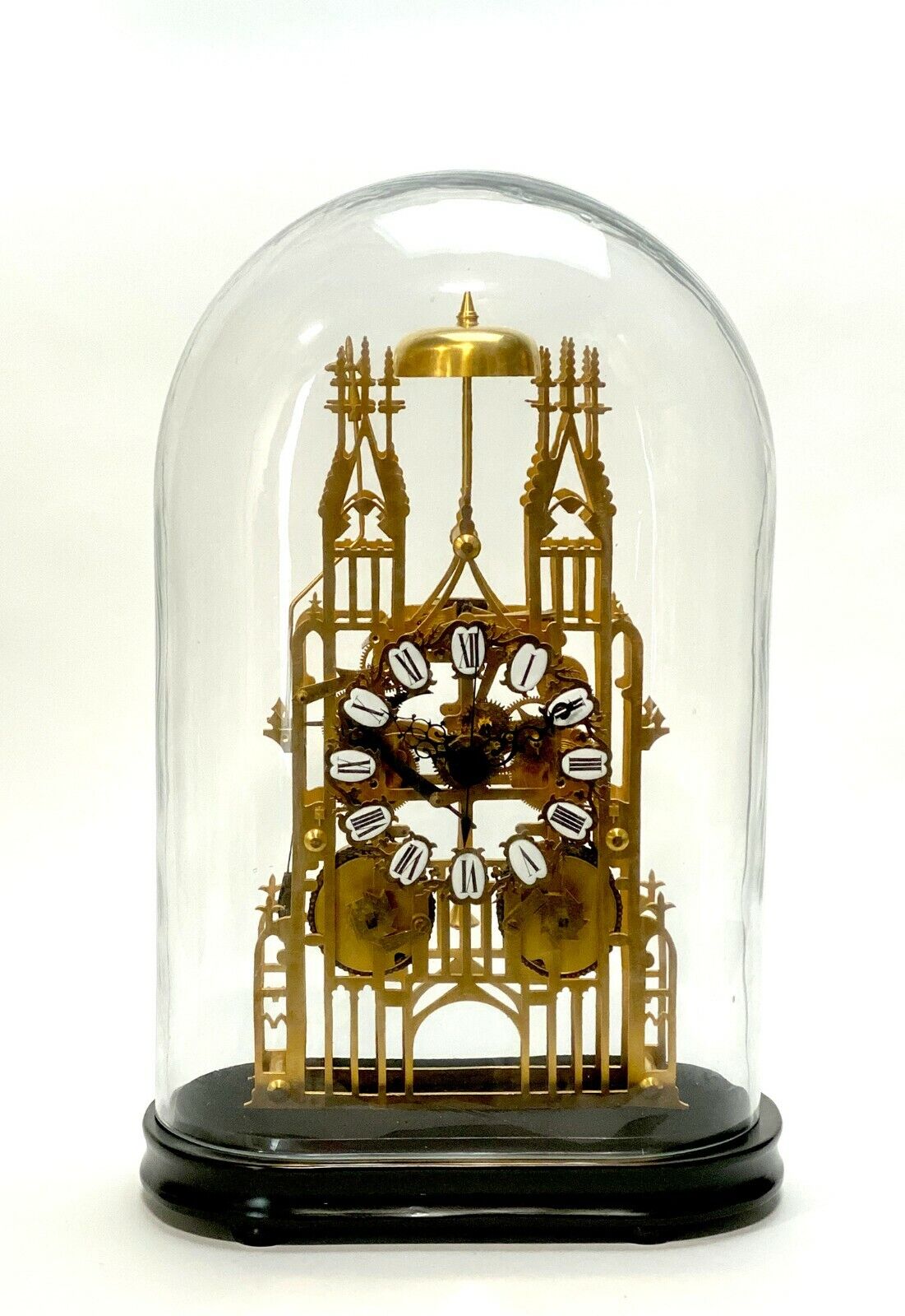 Large English Style Cathedral Crown Escapement Fusee Striking Skeleton Clock