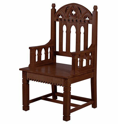 CELEBRANT CHAIR + GOTHIC COLLECTION + WALNUT STAIN