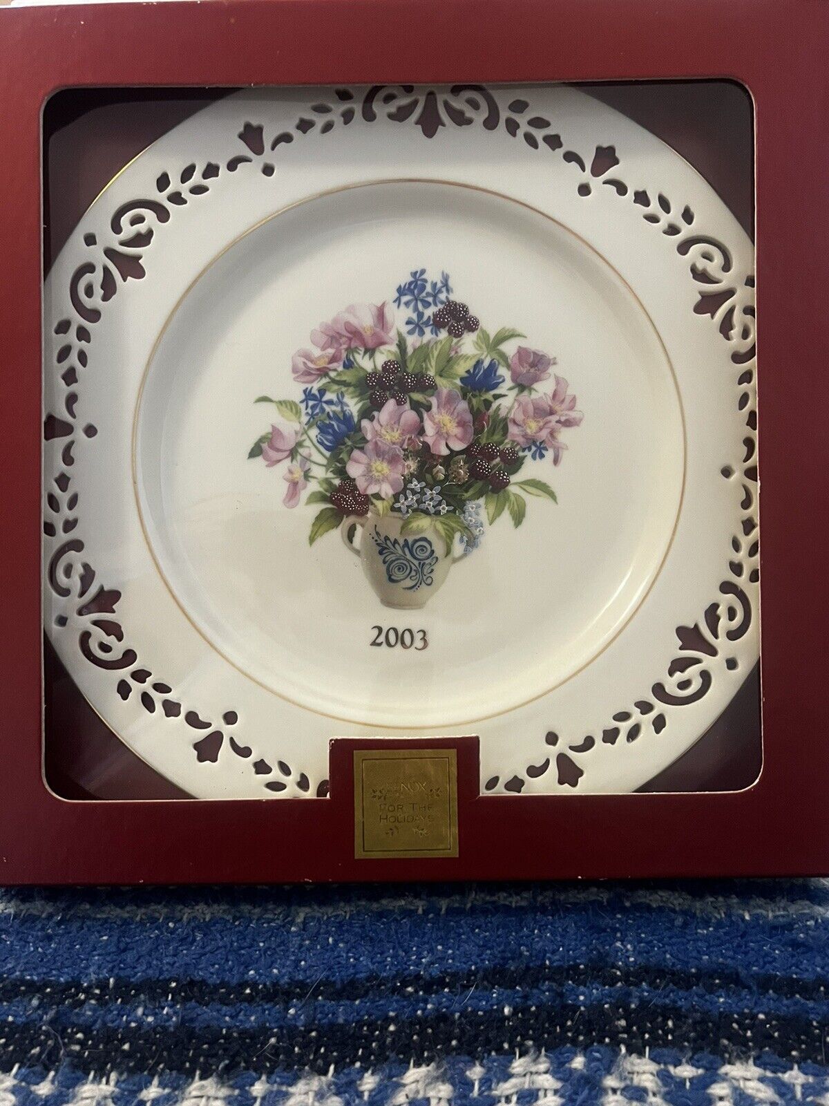 Lenox Colonial Bouquet Ltd Ed ~ 2003 Christmas Plate Boxed New York ~ BNIB