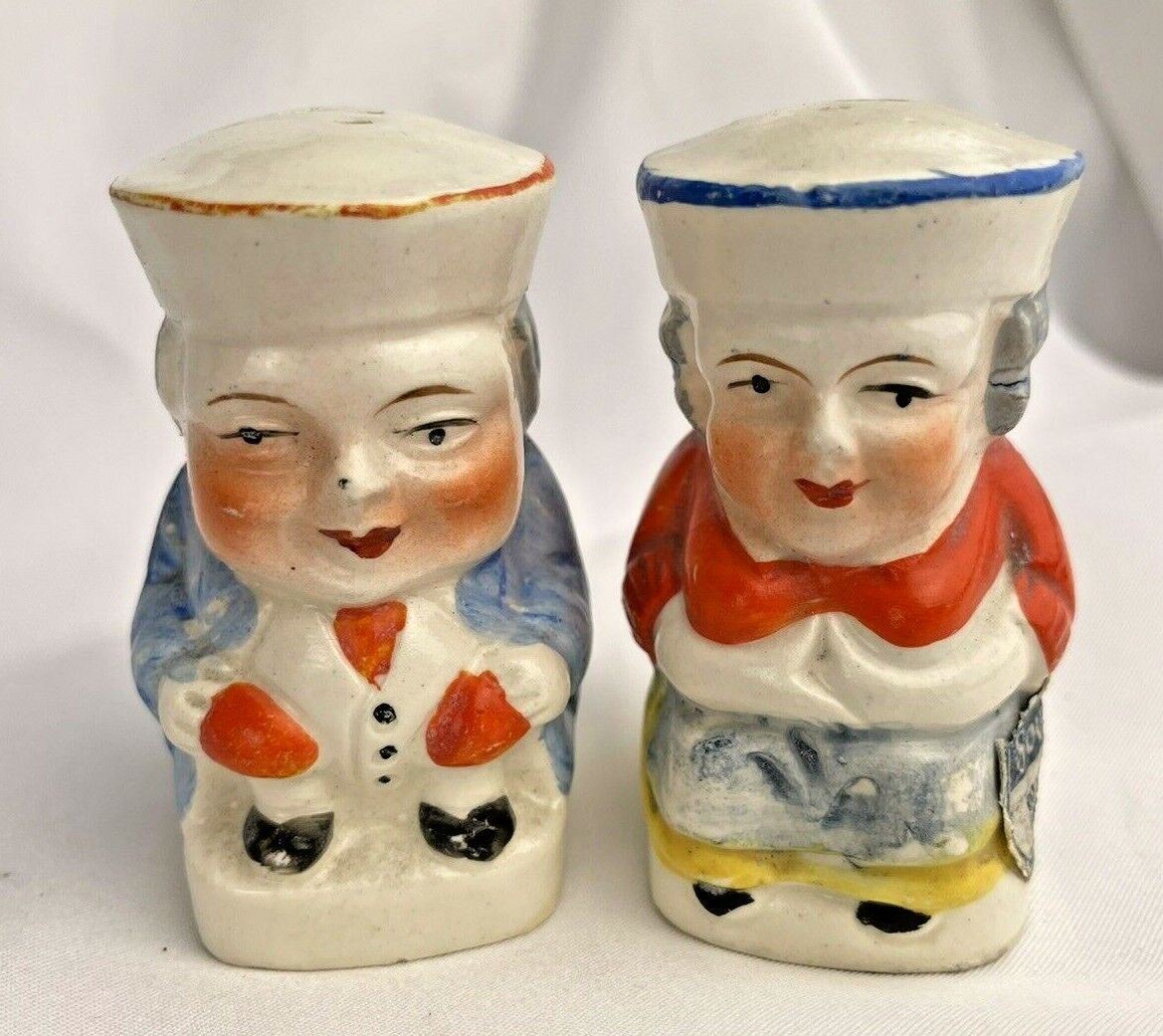 Vintage Japan Royal English Look Man Uniform  Women Salt and Pepper Shakers