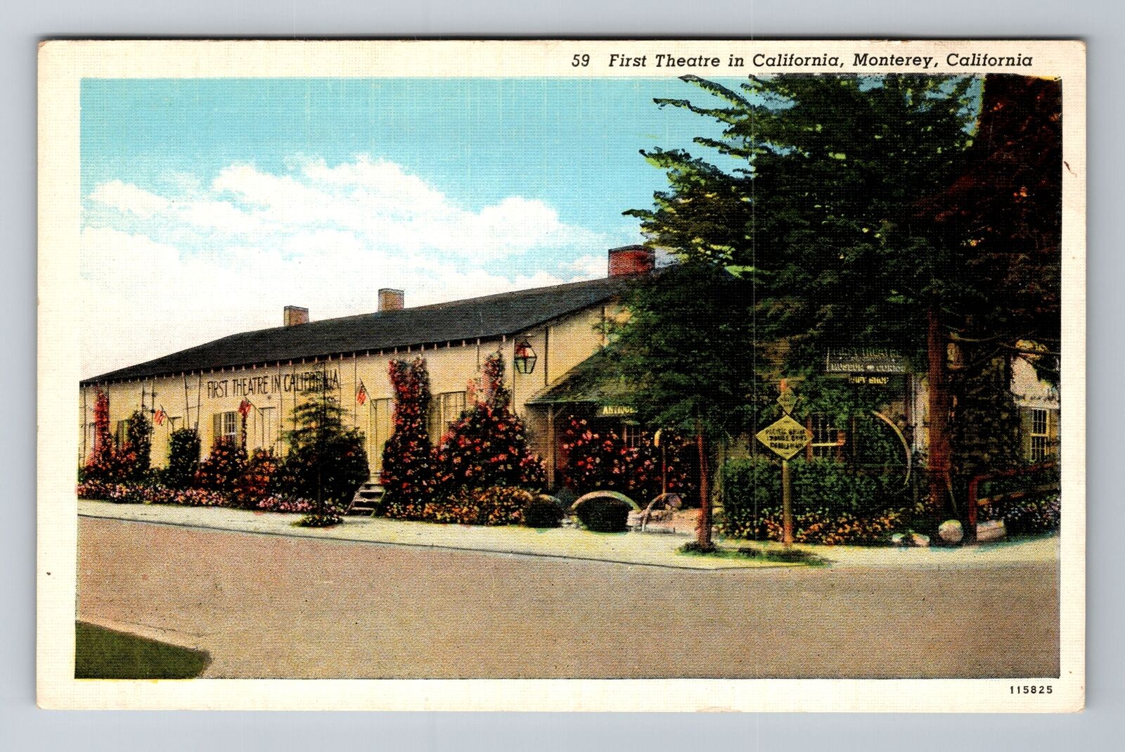 Monterey CA-California, First Theatre In California, Antique Vintage Postcard