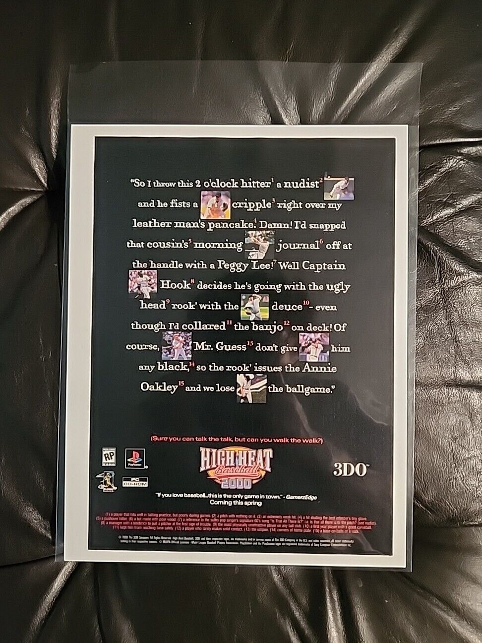 Vintage High Heat Baseball 2000 PC PS1 Print Ad Advertisement - Ready To Frame