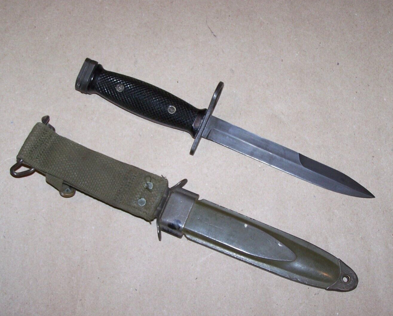 Vintage Knife Bayonet M7 Imperial M8A1 Scabbard Sheath Vietnam War Era USMC USA