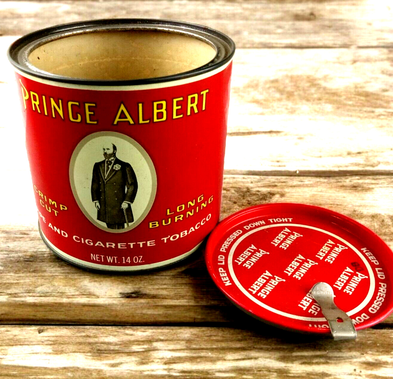 Vintage Prince Albert RJ Reynolds Winston Salem, NC Tobacco Can Tin EMPTY 14 Oz.
